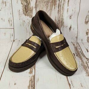 Sperry Brown and Tan Croc-Embossed Loafers 11